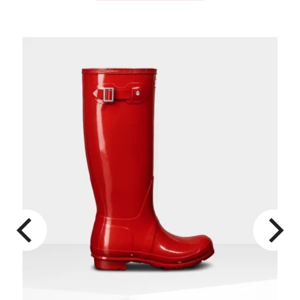Red Tall Hunter Rain Boots